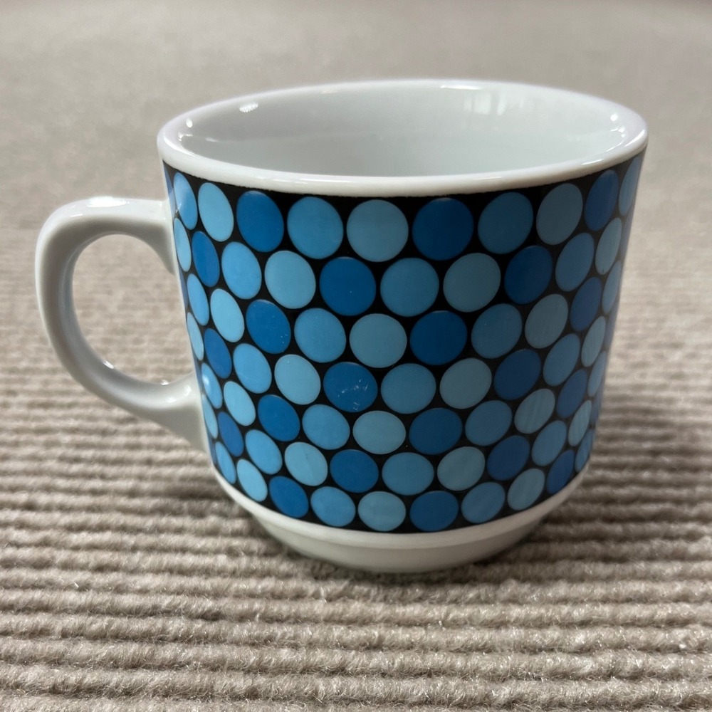 Seltmann Weiden Bavaria‎ West Germany Blue Polka Dot Espresso Cup MCM Vintage